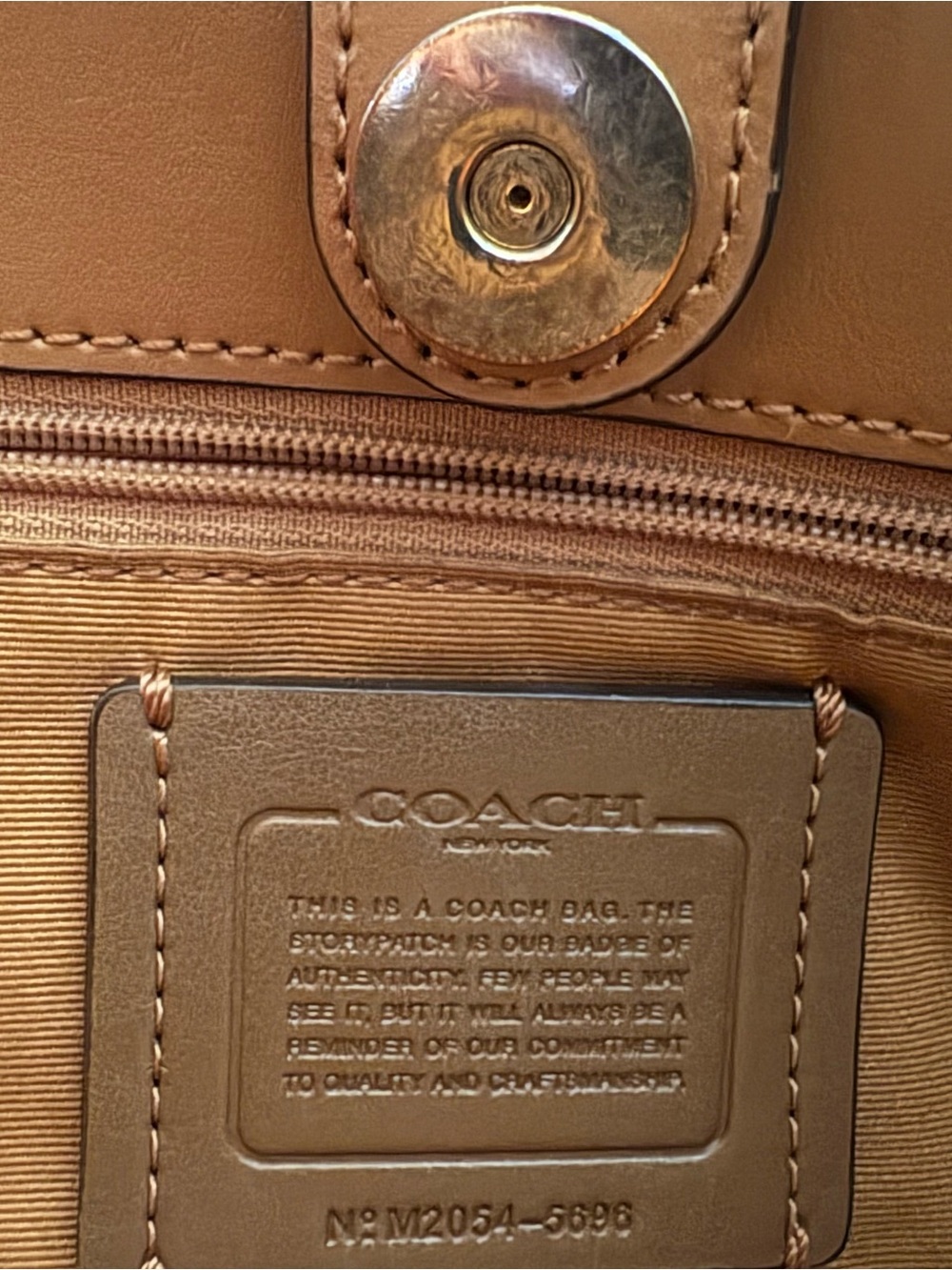SUMMER SALE! Coach Cream Signature Tote with Tan Leather Trim - Picture 9 of 15